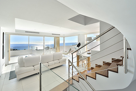 view from stairs to living room image benalmadena luxury villas