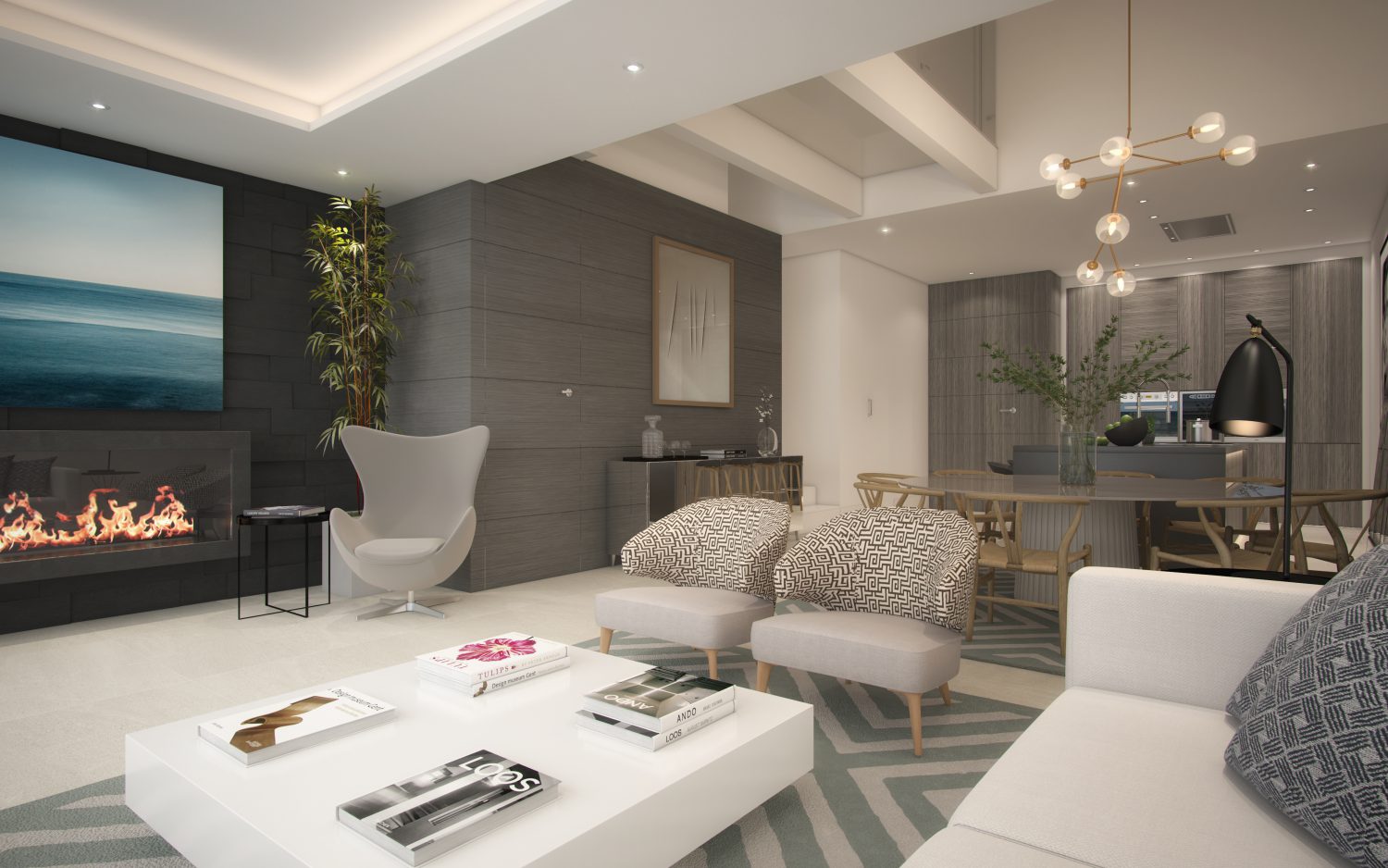 living room image First line beach townhouses near Marbella