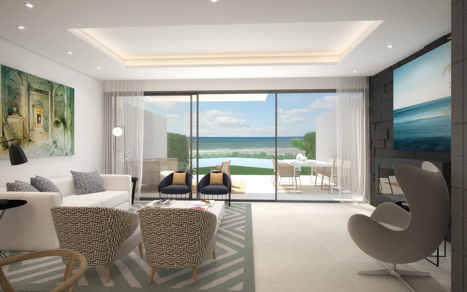 view to outside First line beach townhouses near Marbella