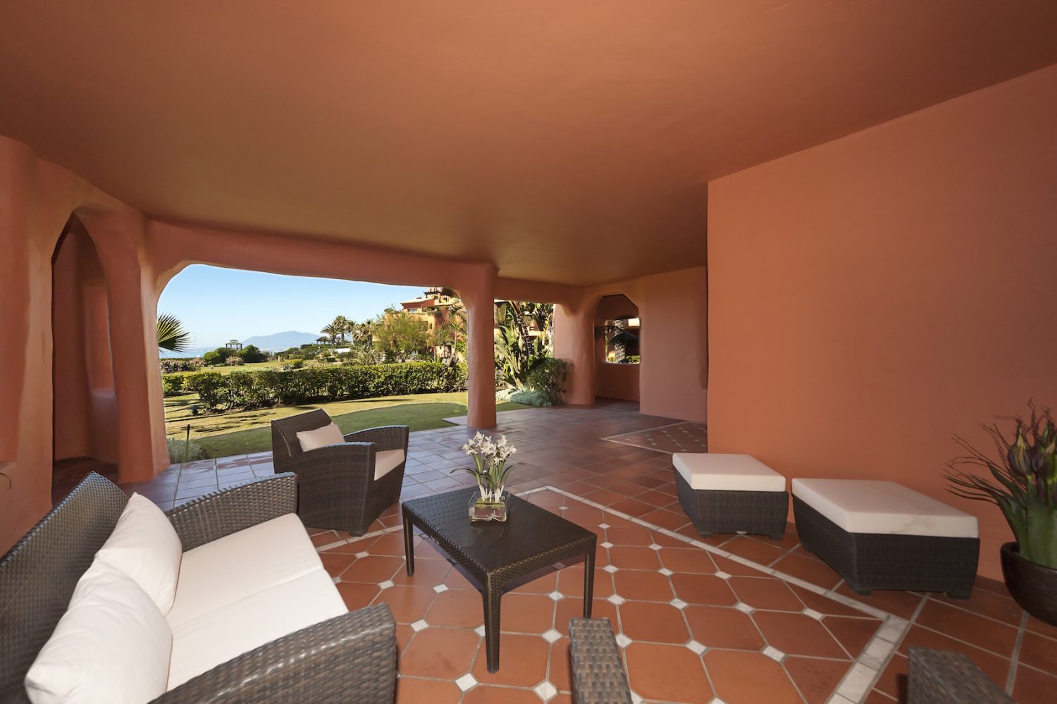 terrace image luxury first line beach apartments los monteros