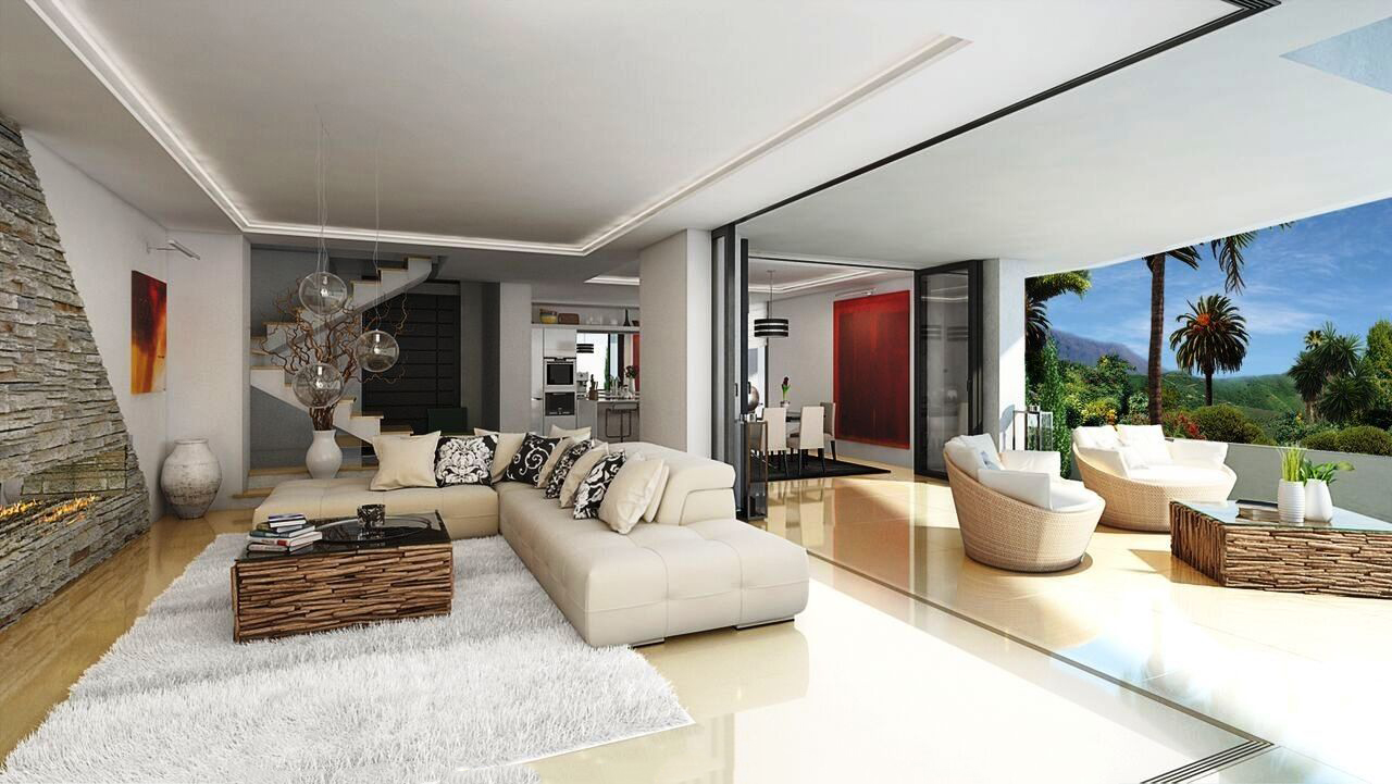 image of living room  luxury style modern villas for sale costa del sol