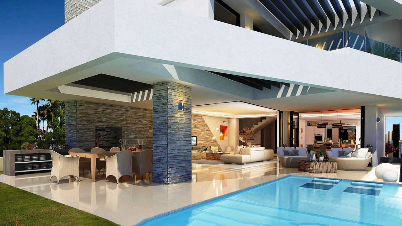 main view image different angle  luxury style modern villas for sale costa del sol